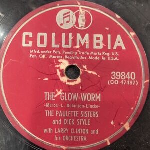 The Paulette Sisters Glow Worm Sui Sin Fa 78 RPM Columbia 39840 VG